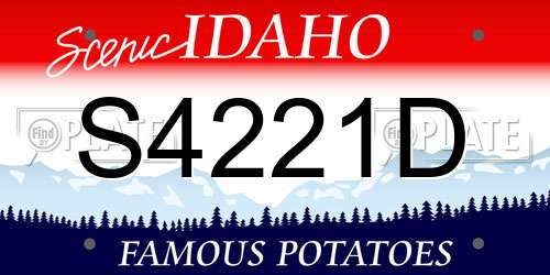 S4221D Idaho License Plate