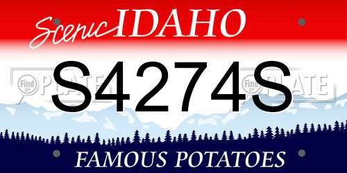 S4274S Idaho License Plate