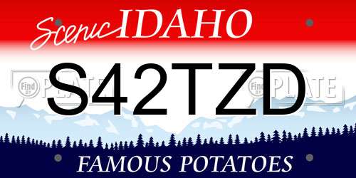 S42TZD Idaho License Plate