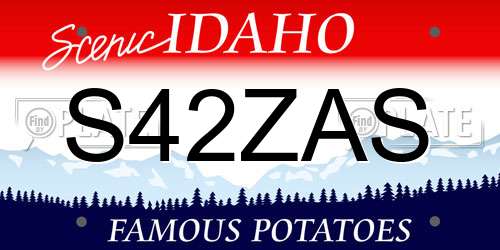 S42ZAS Idaho License Plate