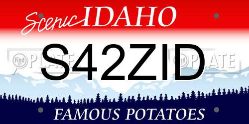 S42ZID Idaho License Plate