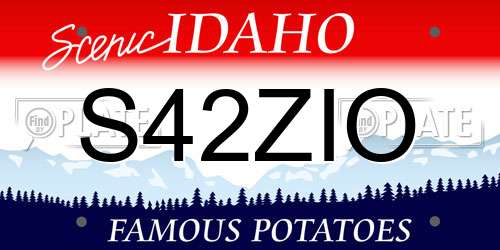 S42ZIO Idaho License Plate