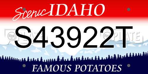 S43922T Idaho License Plate