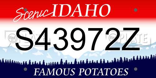 S43972Z Idaho License Plate