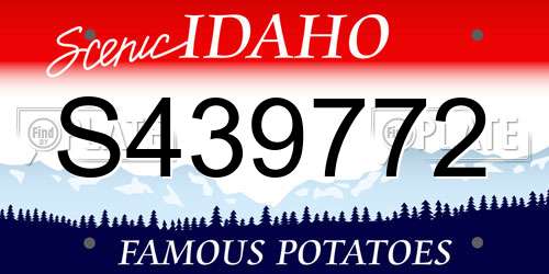 S439772 Idaho License Plate