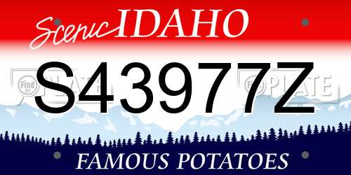 S43977Z Idaho License Plate