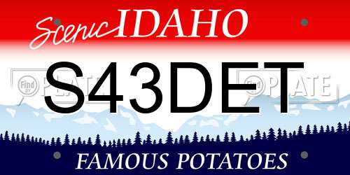 S43DET Idaho License Plate