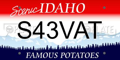 S43VAT Idaho License Plate