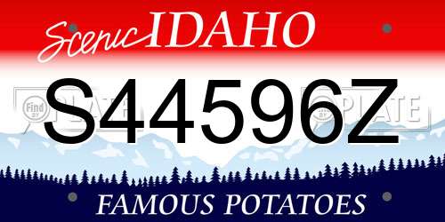 S44596Z Idaho License Plate