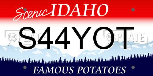 S44YOT Idaho License Plate