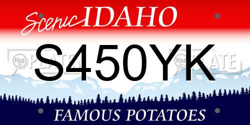 S450YK Idaho License Plate