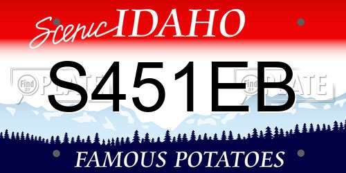 S451EB Idaho License Plate