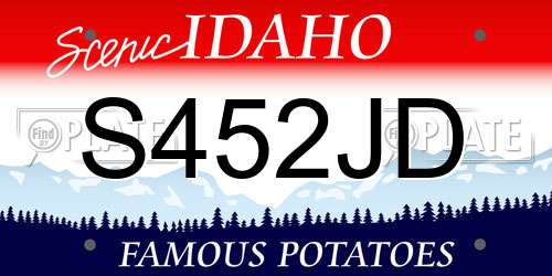 S452JD Idaho License Plate