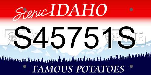 S45751S Idaho License Plate