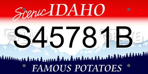 S45781B Idaho License Plate