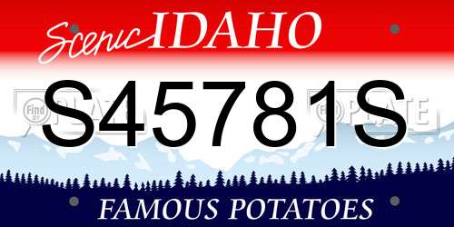 S45781S Idaho License Plate