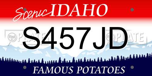 S457JD Idaho License Plate