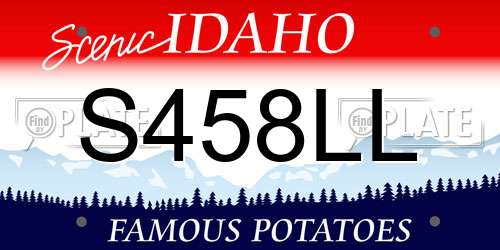 S458LL Idaho License Plate
