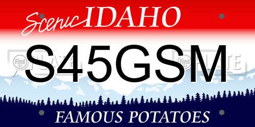 S45GSM Idaho License Plate