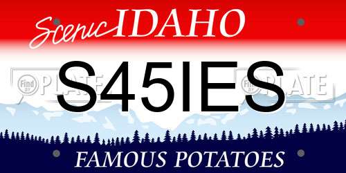 S45IES Idaho License Plate