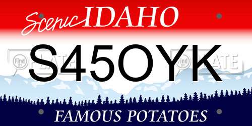 S45OYK Idaho License Plate