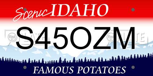 S45OZM Idaho License Plate
