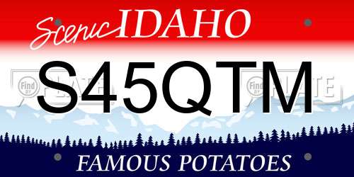S45QTM Idaho License Plate