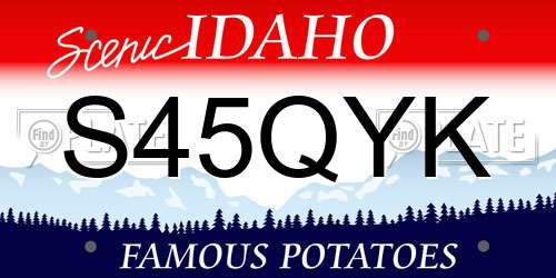 S45QYK Idaho License Plate