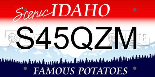 S45QZM Idaho License Plate