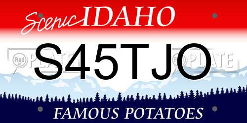 S45TJO Idaho License Plate