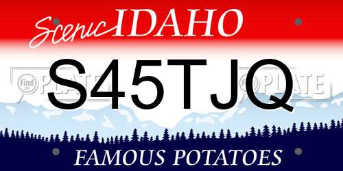 S45TJQ Idaho License Plate