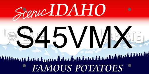 S45VMX Idaho License Plate
