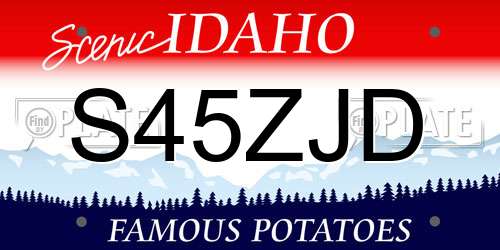 S45ZJD Idaho License Plate