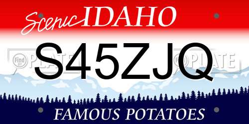S45ZJQ Idaho License Plate