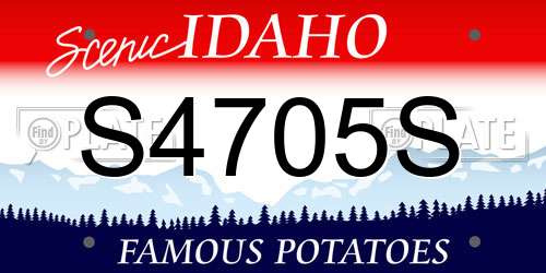 S4705S Idaho License Plate