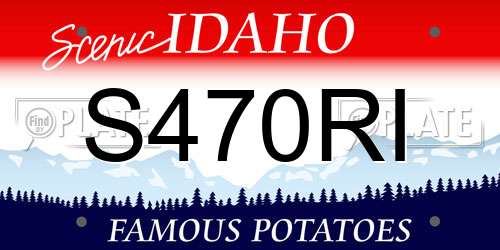 S470RI Idaho License Plate
