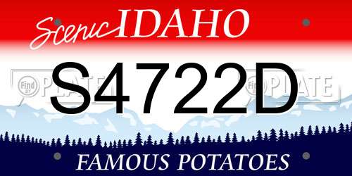 S4722D Idaho License Plate