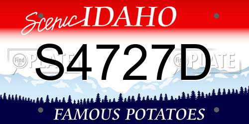 S4727D Idaho License Plate