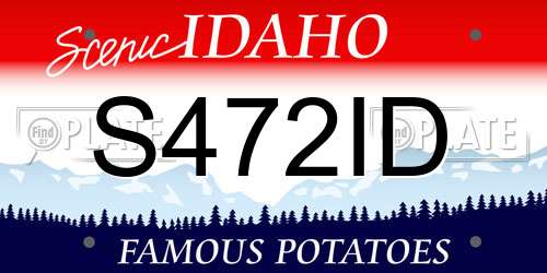 S472ID Idaho License Plate
