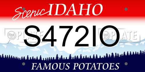 S472IO Idaho License Plate