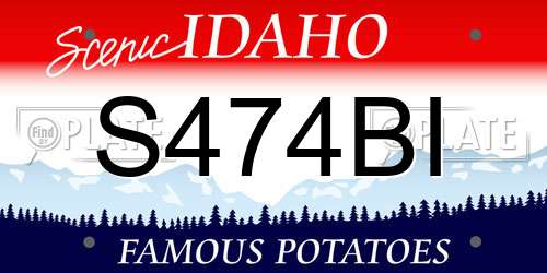 S474BI Idaho License Plate