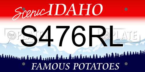 S476RL Idaho License Plate