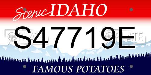 S47719E Idaho License Plate