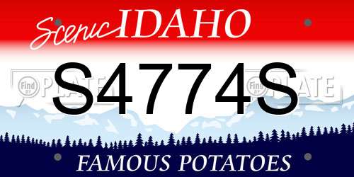S4774S Idaho License Plate