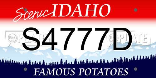 S4777D Idaho License Plate
