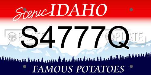 S4777Q Idaho License Plate