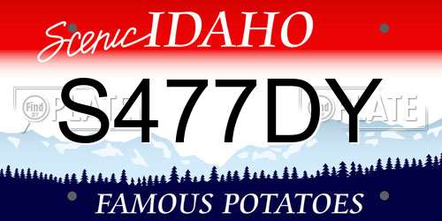 S477DY Idaho License Plate