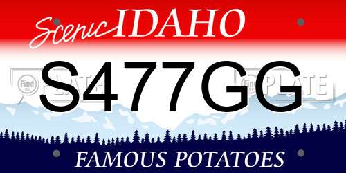 S477GG Idaho License Plate