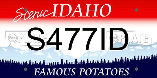 S477ID Idaho License Plate