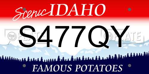 S477QY Idaho License Plate